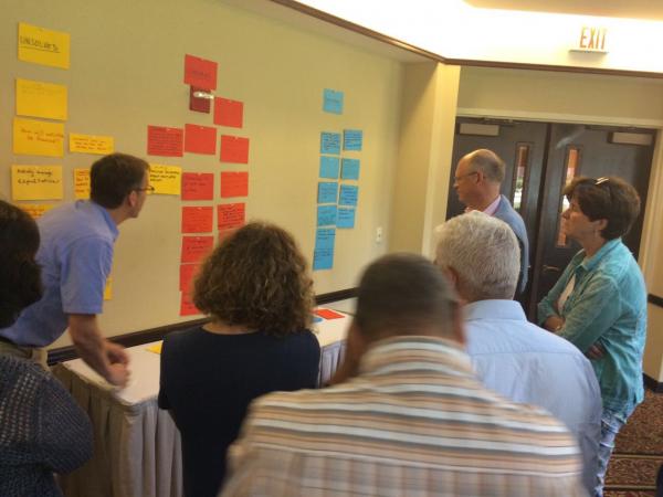 Scientists at a meeting